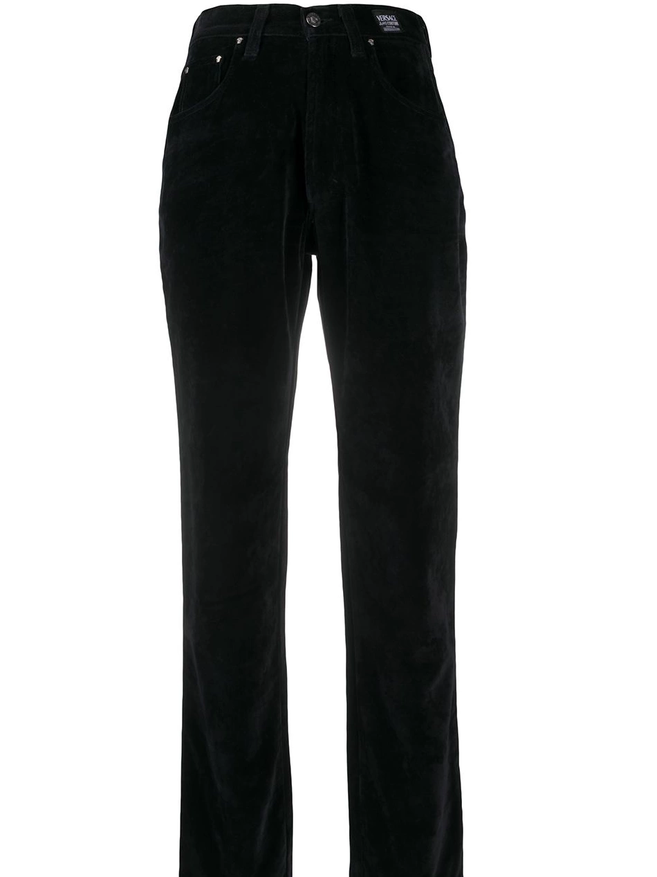 velvet Women 1990s trousers Versace straight-leg 0711